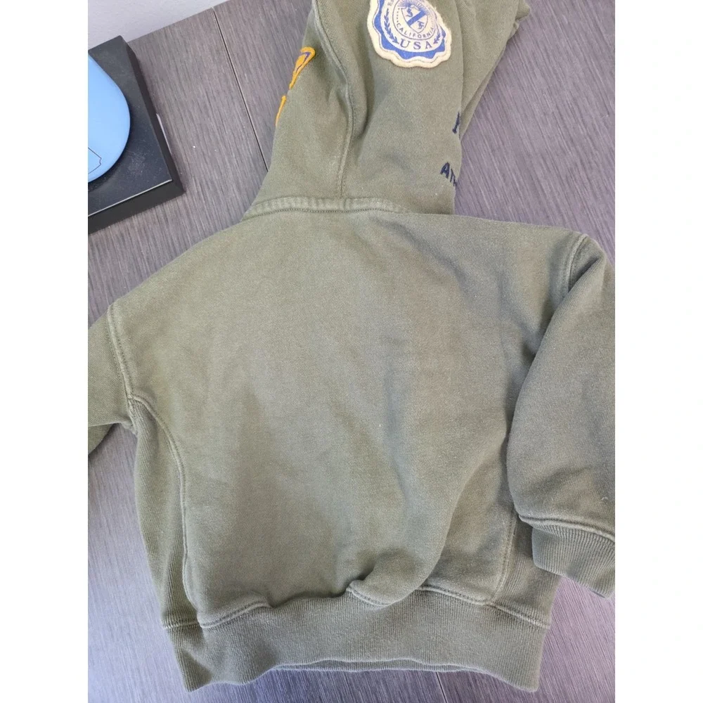 Baby Gap Athletic Hoodie Toddler 2T‎ Logo NYC Graphic Sweatshirt Army Green RARE